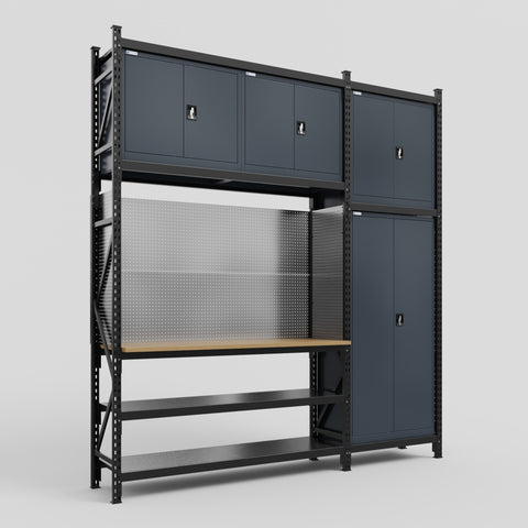 M21 Modular Work Bench - H3100mm x W2880mm | MDF WBT | Dark Grey