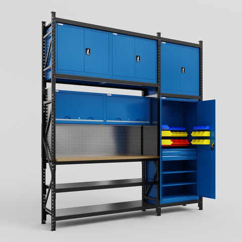 M21 Modular Work Bench - H3100mm x W2880mm | MDF WBT | Blue
