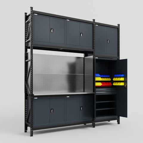 M21 Modular Work Bench - H3100mm x W2880mm | Stainless WBT | Dark Grey