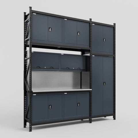 M21 Modular Work Bench - H3100mm x W2880mm | Stainless WBT | Dark Grey
