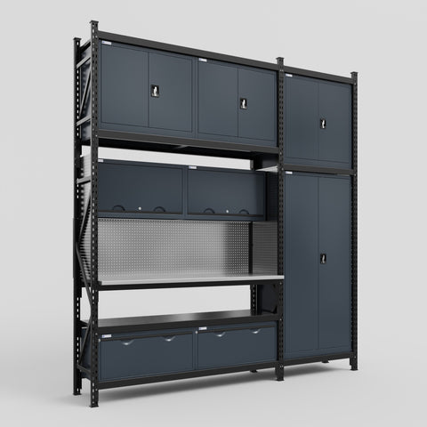 M21 Modular Work Bench - H3100mm x W2880mm | Stainless WBT | Dark Grey