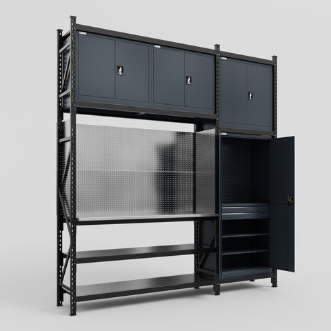 M21 Modular Work Bench - H3100mm x W2880mm | Stainless WBT | Dark Grey