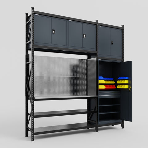M21 Modular Work Bench - H3100mm x W2880mm | Stainless WBT | Dark Grey