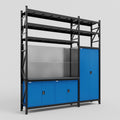 M21 Modular Work Bench with Shelves - H3100mm x W2880mm | Laminate WBT | Blue