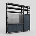 M21 Modular Work Bench with Shelves - H3100mm x W2880mm | Laminate WBT | Dark Grey