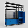 M21 Modular Work Bench with Shelves - H3100mm x W2880mm | Laminate WBT | Blue
