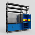 M21 Modular Work Bench with Shelves - H3100mm x W2880mm | Laminate WBT | Blue