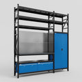 M21 Modular Work Bench with Shelves - H3100mm x W2880mm | Laminate WBT | Blue
