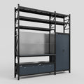 M21 Modular Work Bench with Shelves - H3100mm x W2880mm | Laminate WBT | Dark Grey