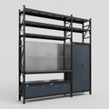 M21 Modular Work Bench with Shelves - H3100mm x W2880mm | Laminate WBT | Dark Grey