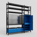M21 Modular Work Bench with Shelves - H3100mm x W2880mm | Laminate WBT | Blue