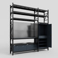 M21 Modular Work Bench with Shelves - H3100mm x W2880mm | Laminate WBT | Dark Grey