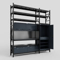 M21 Modular Work Bench with Shelves - H3100mm x W2880mm | Laminate WBT | Dark Grey