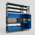 M21 Modular Work Bench with Shelves - H3100mm x W2880mm | Laminate WBT | Blue