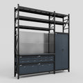 M21 Modular Work Bench with Shelves - H3100mm x W2880mm | Laminate WBT | Dark Grey