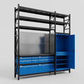 M21 Modular Work Bench with Shelves - H3100mm x W2880mm | Laminate WBT | Blue