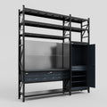 M21 Modular Work Bench with Shelves - H3100mm x W2880mm | Laminate WBT | Dark Grey