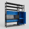 M21 Modular Work Bench with Shelves - H3100mm x W2880mm | Laminate WBT | Blue