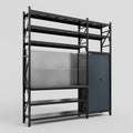 M21 Modular Work Bench with Shelves - H3100mm x W2880mm | Laminate WBT | Dark Grey