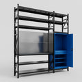 M21 Modular Work Bench with Shelves - H3100mm x W2880mm | Laminate WBT | Blue
