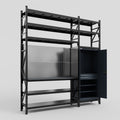 M21 Modular Work Bench with Shelves - H3100mm x W2880mm | Laminate WBT | Dark Grey