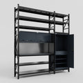 M21 Modular Work Bench with Shelves - H3100mm x W2880mm | Laminate WBT | Dark Grey
