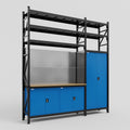 M21 Modular Work Bench with Shelves - H3100mm x W2880mm | MDF WBT | Blue