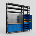 M21 Modular Work Bench with Shelves - H3100mm x W2880mm | MDF WBT | Blue