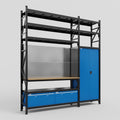 M21 Modular Work Bench with Shelves - H3100mm x W2880mm | MDF WBT | Blue