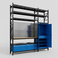 M21 Modular Work Bench with Shelves - H3100mm x W2880mm | MDF WBT | Blue