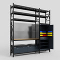 M21 Modular Work Bench with Shelves - H3100mm x W2880mm | MDF WBT | Dark Grey