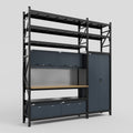 M21 Modular Work Bench with Shelves - H3100mm x W2880mm | MDF WBT | Dark Grey