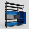 M21 Modular Work Bench with Shelves - H3100mm x W2880mm | MDF WBT | Blue