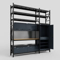 M21 Modular Work Bench with Shelves - H3100mm x W2880mm | MDF WBT | Dark Grey