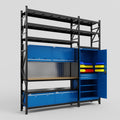 M21 Modular Work Bench with Shelves - H3100mm x W2880mm | MDF WBT | Blue