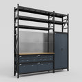 M21 Modular Work Bench with Shelves - H3100mm x W2880mm | MDF WBT | Dark Grey