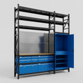 M21 Modular Work Bench with Shelves - H3100mm x W2880mm | MDF WBT | Blue