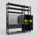 M21 Modular Work Bench with Shelves - H3100mm x W2880mm | MDF WBT | Dark Grey
