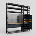 M21 Modular Work Bench with Shelves - H3100mm x W2880mm | MDF WBT | Dark Grey