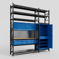 M21 Modular Work Bench with Shelves - H3100mm x W2880mm | MDF WBT | Blue