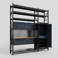 M21 Modular Work Bench with Shelves - H3100mm x W2880mm | MDF WBT | Dark Grey