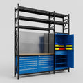 M21 Modular Work Bench with Shelves - H3100mm x W2880mm | MDF WBT | Blue