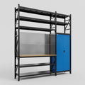 M21 Modular Work Bench with Shelves - H3100mm x W2880mm | MDF WBT | Blue
