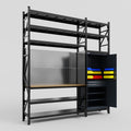 M21 Modular Work Bench with Shelves - H3100mm x W2880mm | MDF WBT | Dark Grey