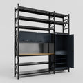M21 Modular Work Bench with Shelves - H3100mm x W2880mm | MDF WBT | Dark Grey