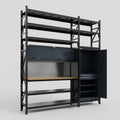 M21 Modular Work Bench with Shelves - H3100mm x W2880mm | MDF WBT | Dark Grey