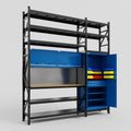 M21 Modular Work Bench with Shelves - H3100mm x W2880mm | MDF WBT | Blue