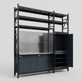 M21 Modular Work Bench with Shelves - H3100mm x W2880mm | Stainless WBT | Dark Grey