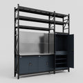 M21 Modular Work Bench with Shelves - H3100mm x W2880mm | Stainless WBT | Dark Grey