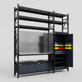 M21 Modular Work Bench with Shelves - H3100mm x W2880mm | Stainless WBT | Dark Grey